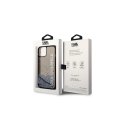 Karl Lagerfeld dėklas iPhone 14 Plus 6,7" KLHCP14MLCKVK juodas kietas dėklas Magsafe Liq Glitter Elong