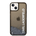 Karl Lagerfeld case iPhone 14 Plus 6.7" KLHCP14MLCKVK black hard case Magsafe Liq Glitter Elong