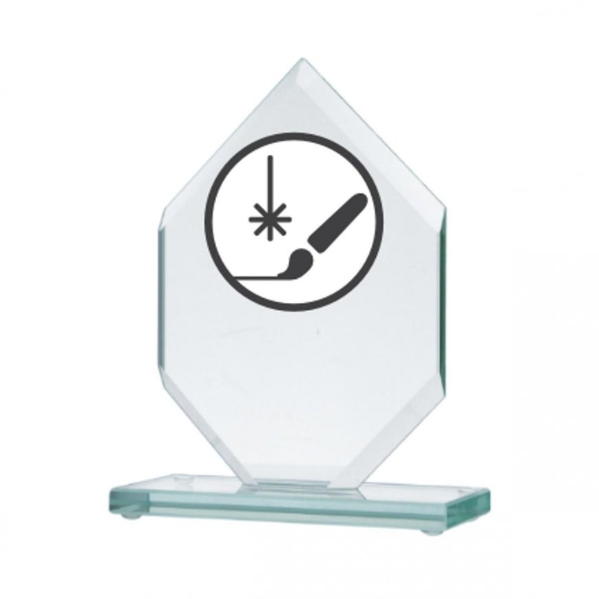 Detail Engraved glass trophy + paint filler