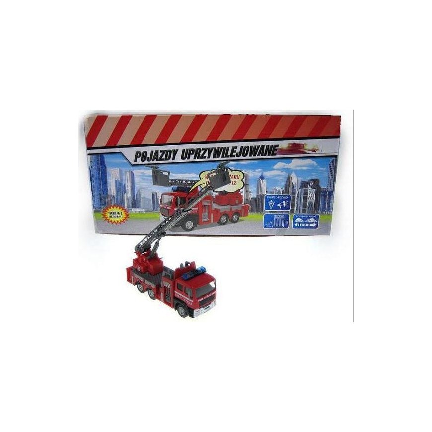 Toy and light-up fire truck Hipo, 14cm - HKG079