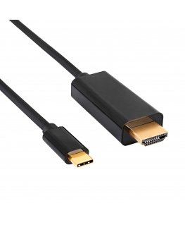 Akyga AK-AV-18 HDMI-kaapeli 1,8 m USB C HDMI-tyyppi A (vakio) Musta