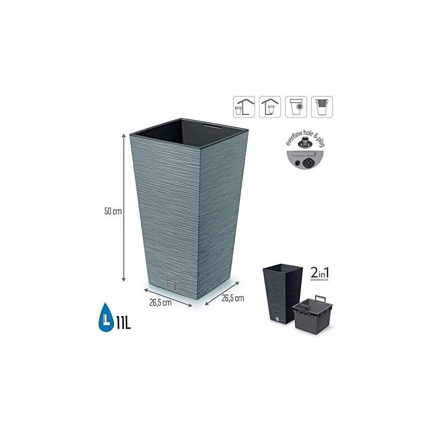 Prosperplast FURU SQUARE gėlių vazonas - betoninis – 3