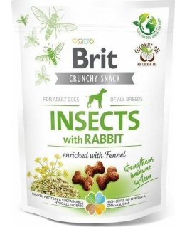 Brit Crunchy Snack Insects with triušiena 200g, skanėstas šunims su triušiena