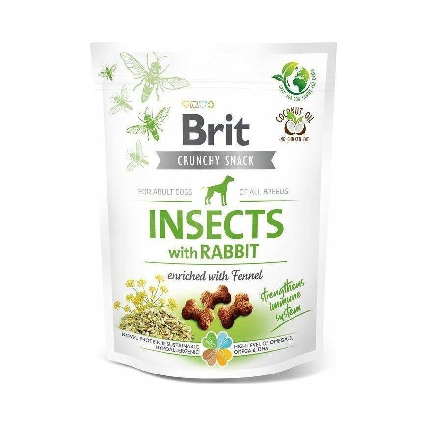 Brit Crunchy Snack Insects with rabbit 200g, treat for dogs with rabbit