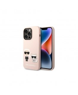 Karl Lagerfeld KLHMP14XSSKCI iPhone 14 Pro Max 6.7" Hard Case Light Pink/Light Pink Silicone Karl & Choupette Magsafe