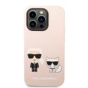 Karl Lagerfeld KLHMP14XSSKCI iPhone 14 Pro Max 6.7" kietas dėklas šviesiai rožinis/šviesiai rožinis Silikoninis Karl & Choupette