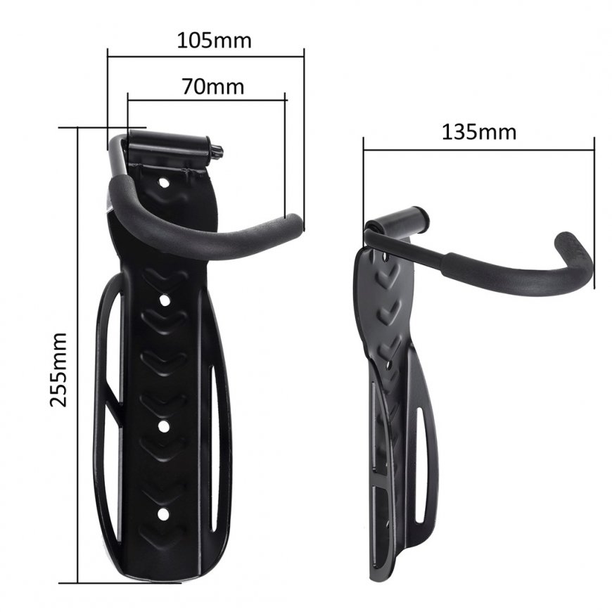 Maclean Bicycle Stand Bike Wall Mount Holder Vertical Steel Storage Hook 24" - 29" – 5