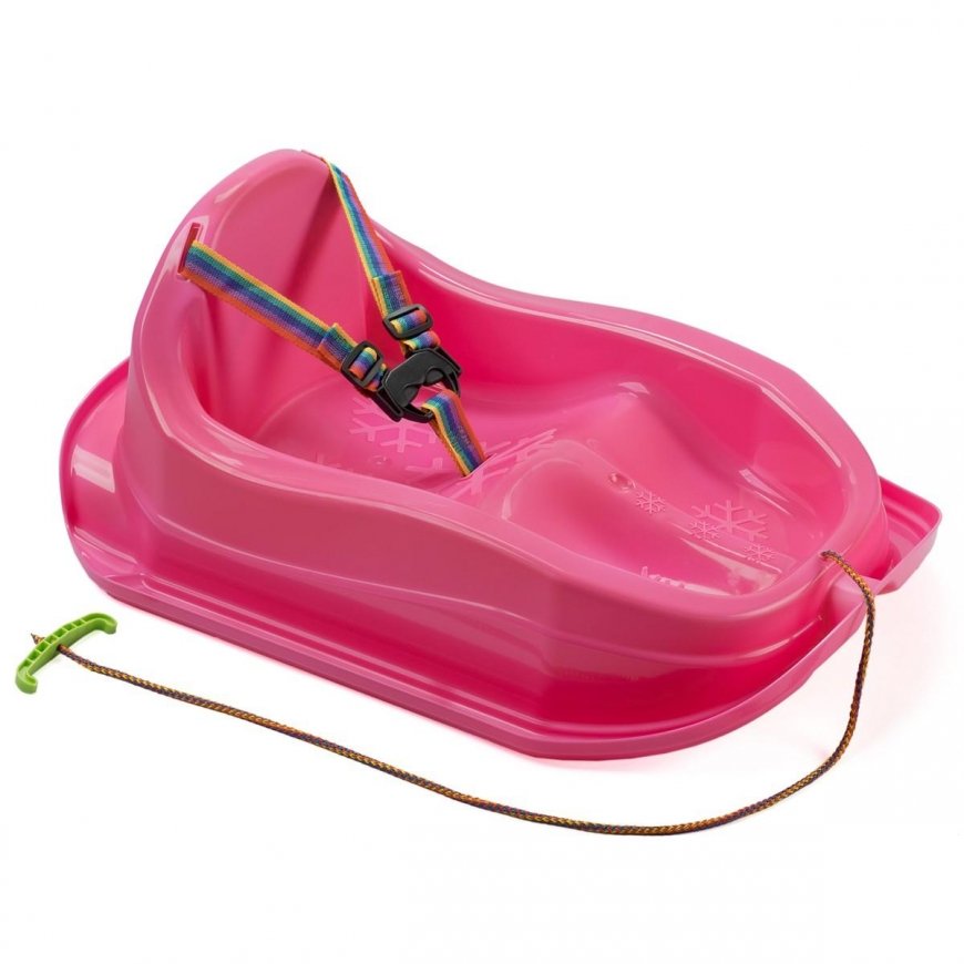Mini plastic sled, pink
