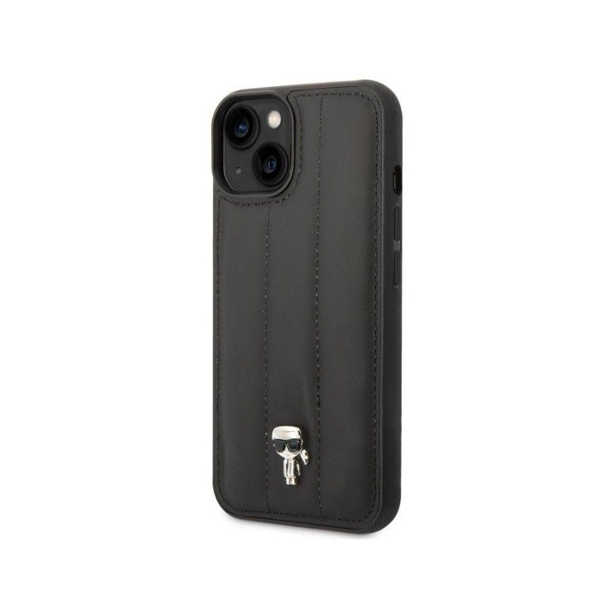 Dėklas Karl Lagerfeld KLHCP14SPSQPK iPhone 14 6,1" hardcase juoda/juodas Puffy Ikonik Pin