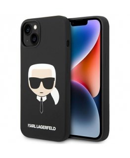 Case Karl Lagerfeld KLHCP14MSLKHBK iPhone 14 Plus 6.7 Inch Hard Case Black / Black Silicone Karl Head
