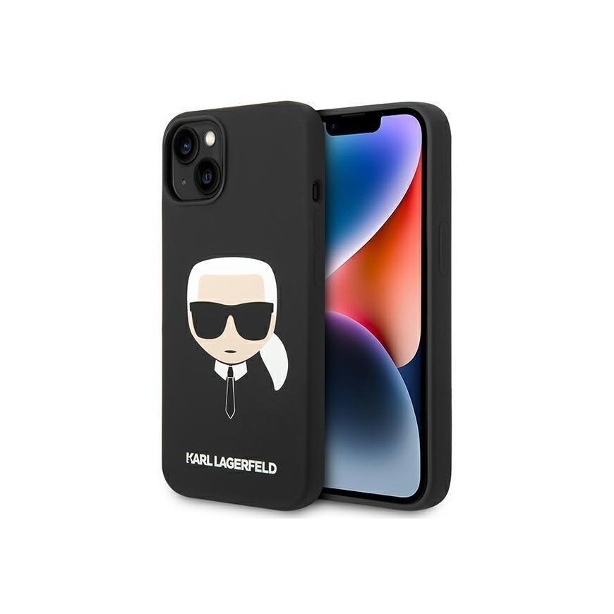 Case Karl Lagerfeld KLHCP14MSLKHBK iPhone 14 Plus 6.7 Inch Hard Case Black / Black Silicone Karl Head