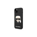 Dėklas Karl Lagerfeld KLHCP14MSLKHBK iPhone 14 Plus 6,7 colių kieto dėklo juoda / juoda silikoninė Karlo galvutė