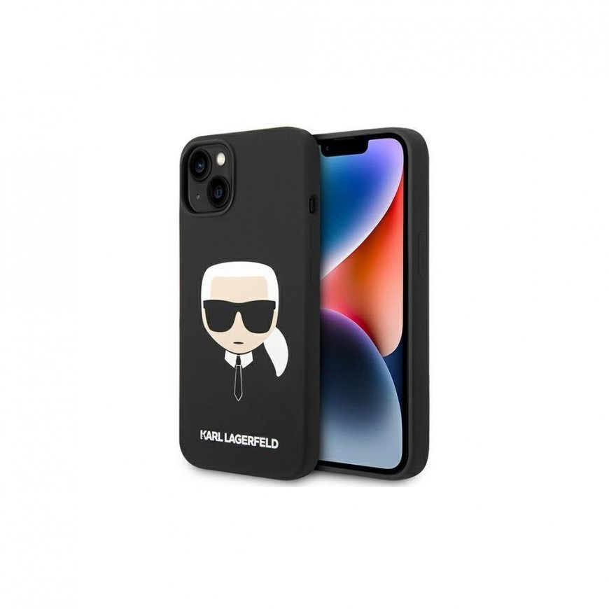 Case Karl Lagerfeld KLHCP14MSLKHBK iPhone 14 Plus 6.7 Inch Hard Case Black / Black Silicone Karl Head – 3