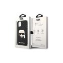 Dėklas Karl Lagerfeld KLHCP14MSLKHBK iPhone 14 Plus 6,7 colių kieto dėklo juoda / juoda silikoninė Karlo galvutė