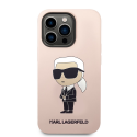 Karl Lagerfeld Case for iPhone 14 Pro Max 6.7" KLHCP14XSNIKBCP Pink Hard Silicone Case