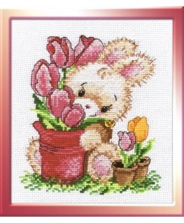 Beldizart Rabbit with tulips S715