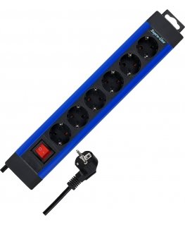 REV Outlet Strip 6-fold 2,4m Supraline w. switch anthracite