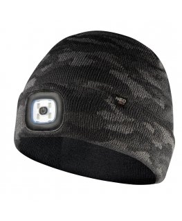 Kepurė Neo Cap su LED žibintuvėliu, dviejų sluoksnių, CAMO URBAN
