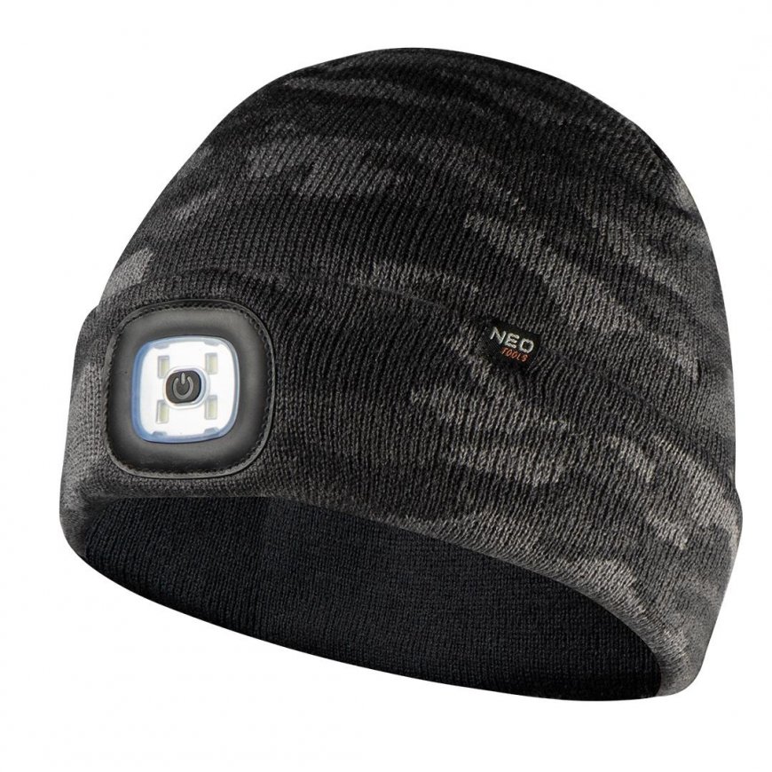 Hat Neo Cap with LED flashlight, two layers, CAMO URBAN