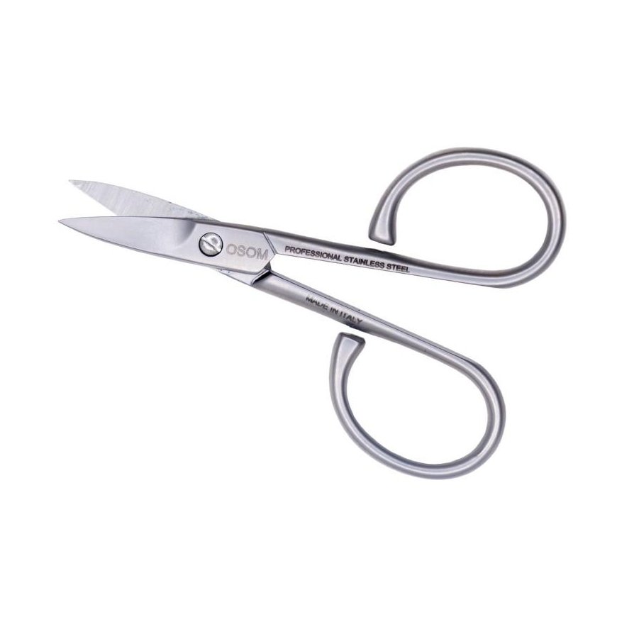 Osom Professional stainless steel nail scissors, 9 cm, curved, pointed tip – 3