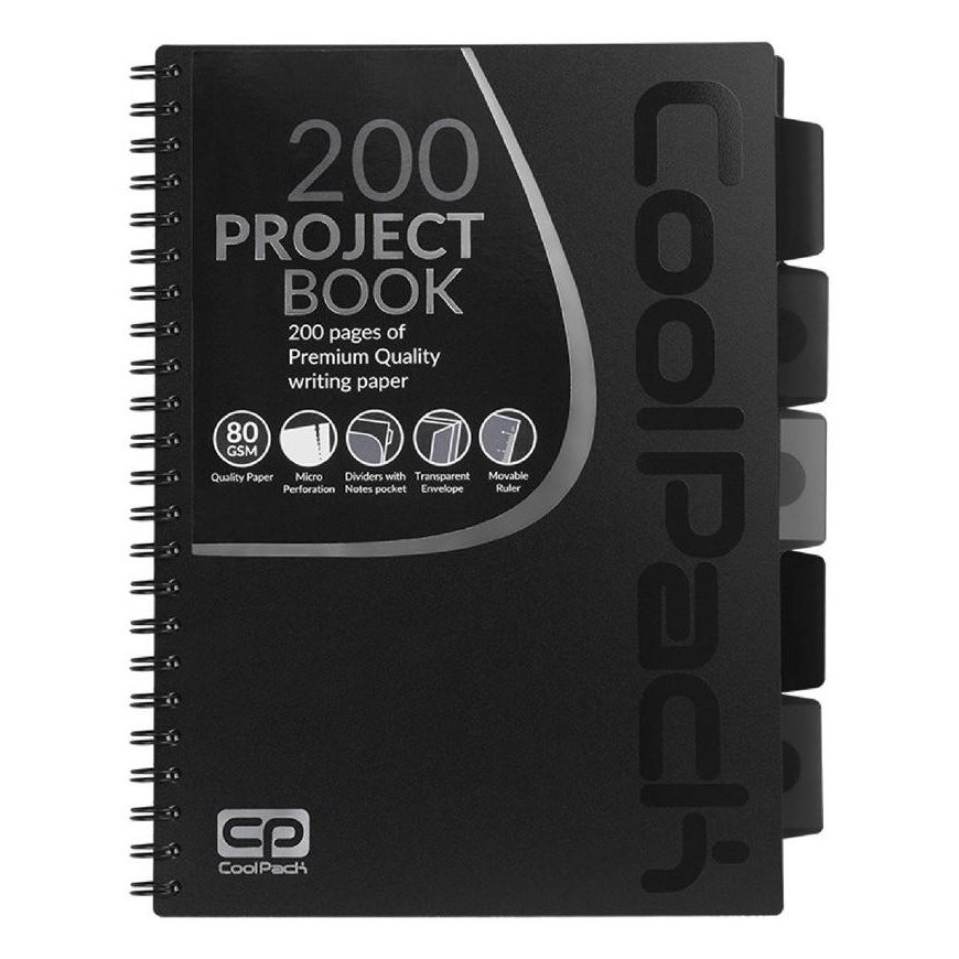 Cool Pack Notebook PATIO, boxes, with spiral, A4, 200 pages, black sp. – 2