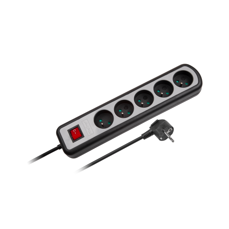 Rebel electrical network extension cord 5 sockets with switch 1.5m - 1.5mm – 2