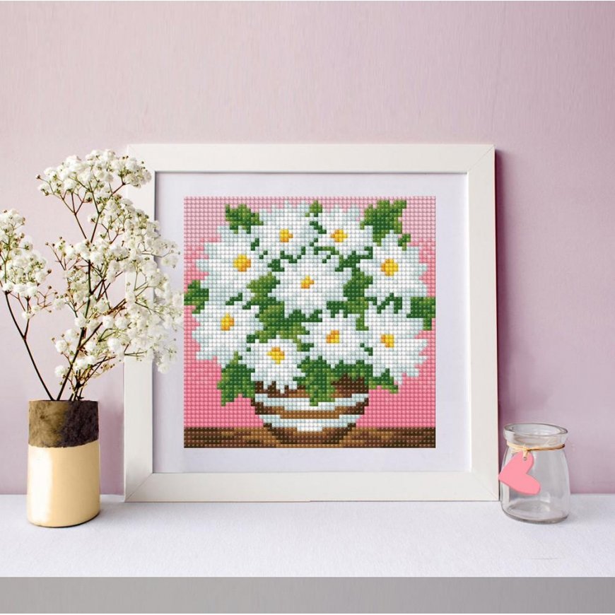Beldizart Deimantinio dažymo rinkinys Ramunėlės 15х15 cm AZ-1638