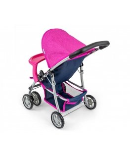 Milly Mally Kate Doll Stroller, Dark Blue/Pink
