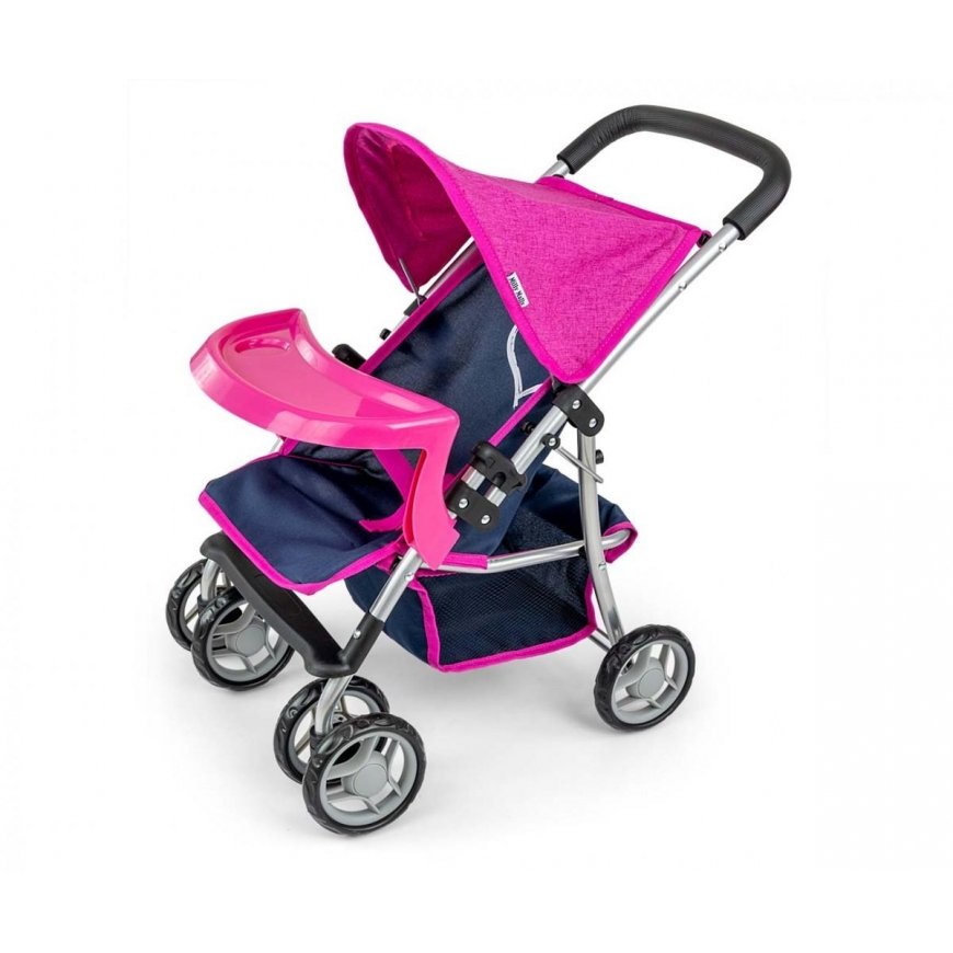 Milly Mally Kate Doll Stroller, Dark Blue/Pink – 2