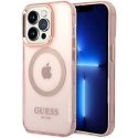 Guess Translucent MagSafe suderinamas dėklas, skirtas iPhone 14 Pro Max Rožinė Guess Translucent MagSafe suderinamas dėklas, skirtas iPhone 14 Pro Max Rožinė