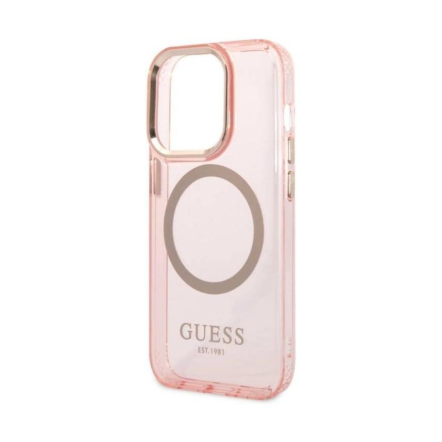 Guess Translucent MagSafe suderinamas dėklas, skirtas iPhone 14 Pro Max Rožinė – 2
