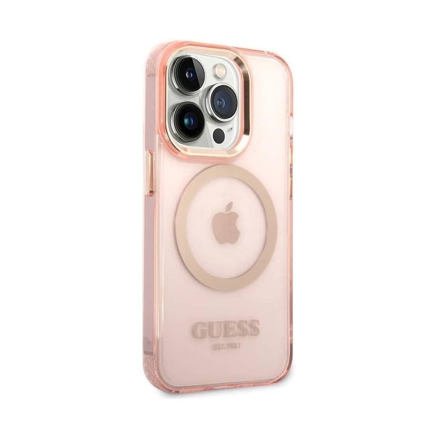 Guess Translucent MagSafe Compatible Case for iPhone 14 Pro Max Pink – 4