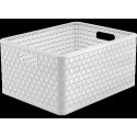 Basket container Rotho Country A4 + 28L white