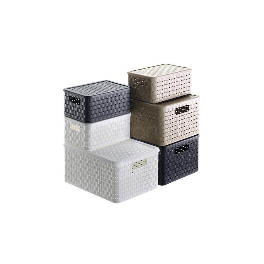 Basket container Rotho Country A4 + 28L white – 2