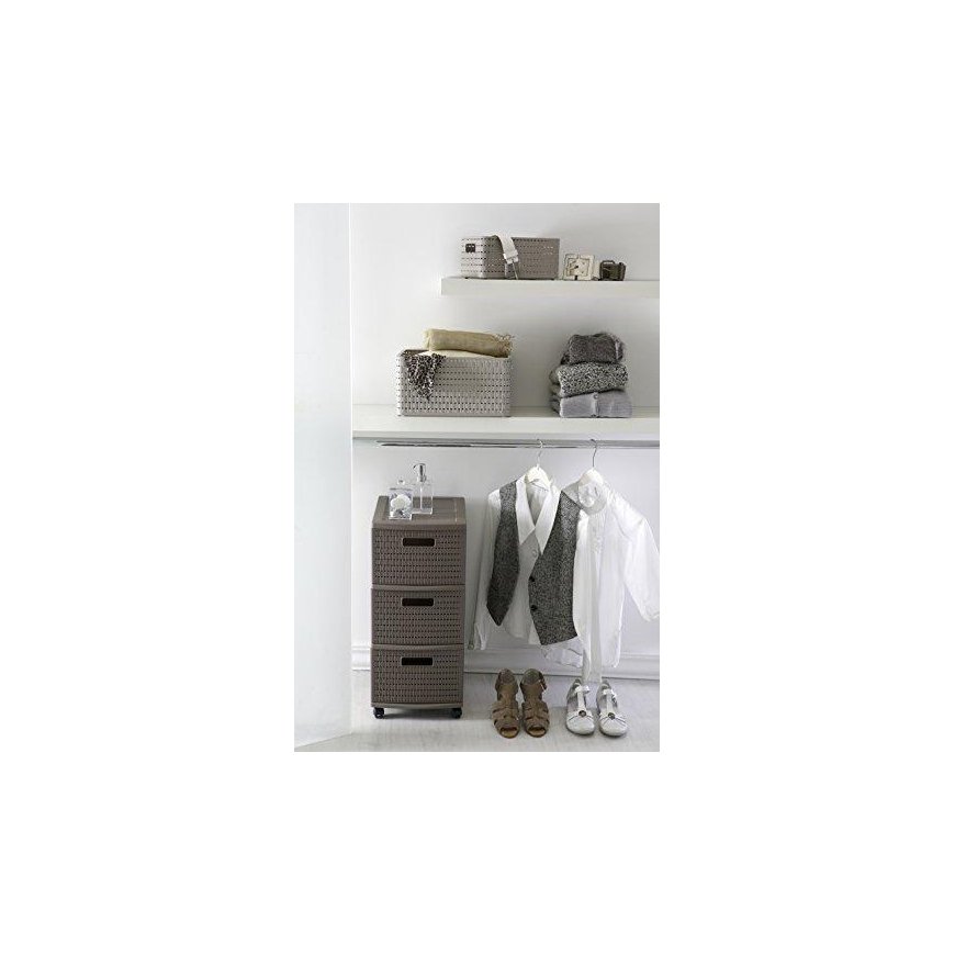 Basket container Rotho Country A4 + 28L white – 3