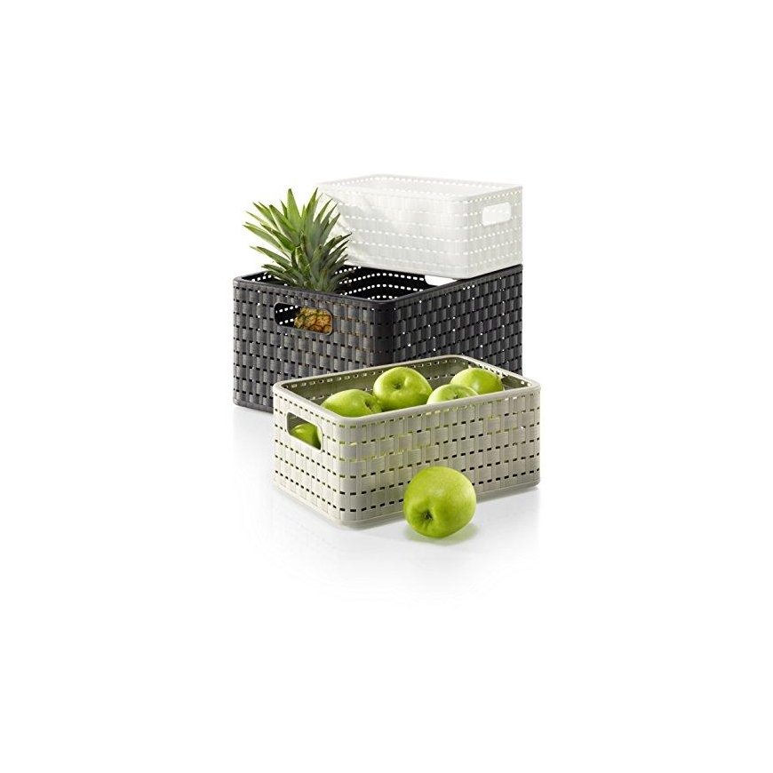 Basket container Rotho Country A4 + 28L white – 4