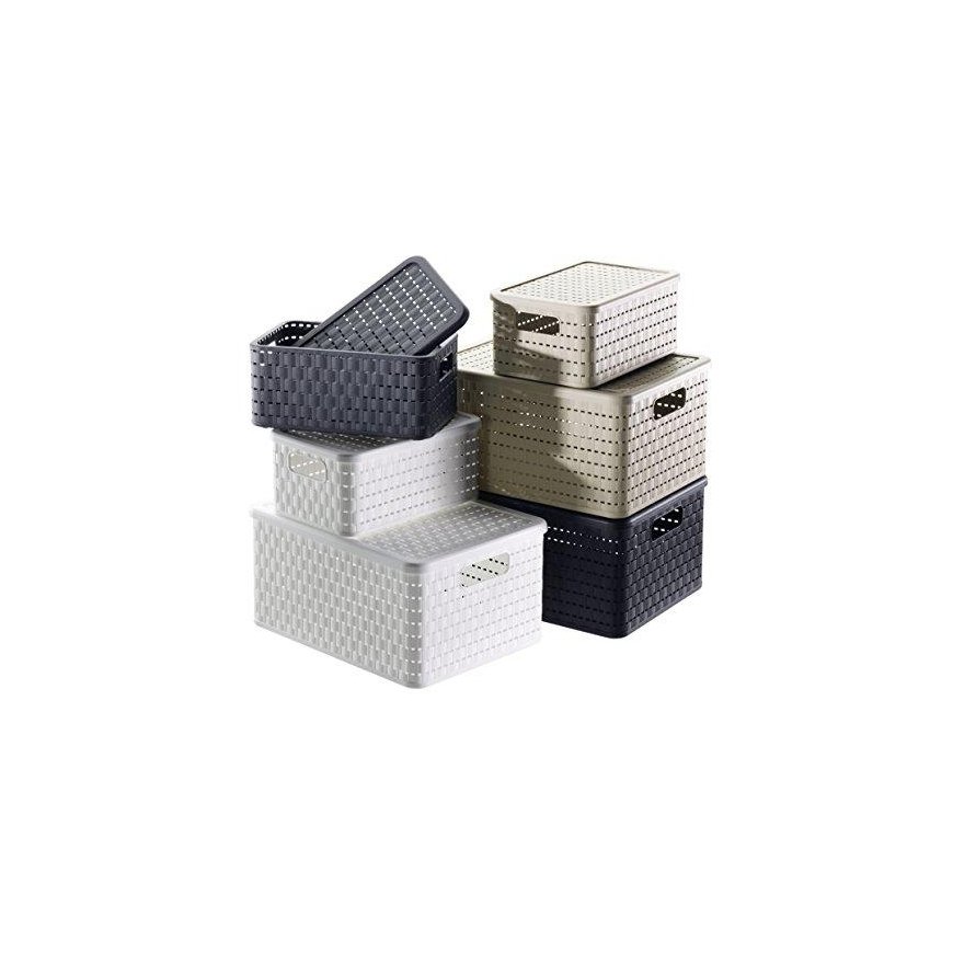 Basket container Rotho Country A4 + 28L white – 5