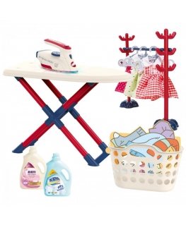 WOOPIE Set XXL ironing board with iron laundry basket and clothes 14 el.