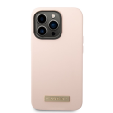 Guess GUHMP14XSBPLP iPhone 14 Pro Max 6,7" rožinis / rožinis kietas dėklas, silikoninis logotipas MagSafe