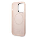 Guess GUHMP14XSBPLP iPhone 14 Pro Max 6,7" rožinis / rožinis kietas dėklas, silikoninis logotipas MagSafe