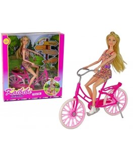 Leantoys Rožinė lėlė ant dviračio