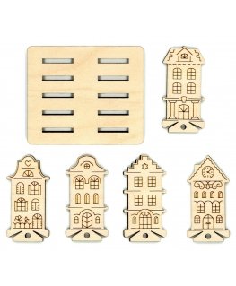 Beldizart SALE Set of reels Houses (10 pcs) + holder OR-041