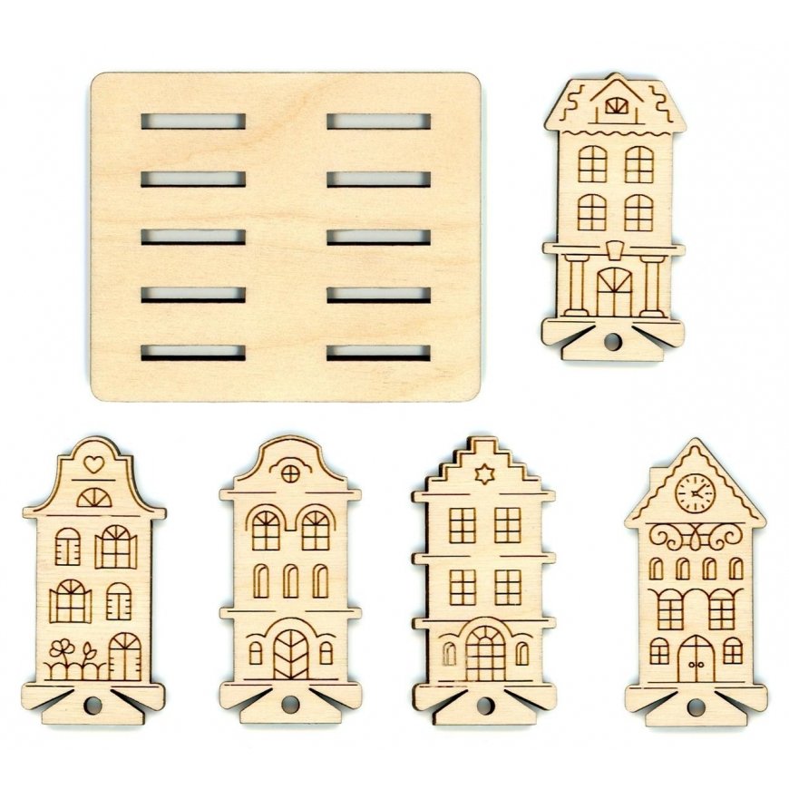 Beldizart SALE Set of reels Houses (10 pcs) + holder OR-041