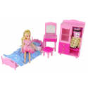 Leantoys Dolls + furniture set Bed Wardrobe Dressing table Leantoys Dolls + furniture set Bed Wardrobe Dressing table