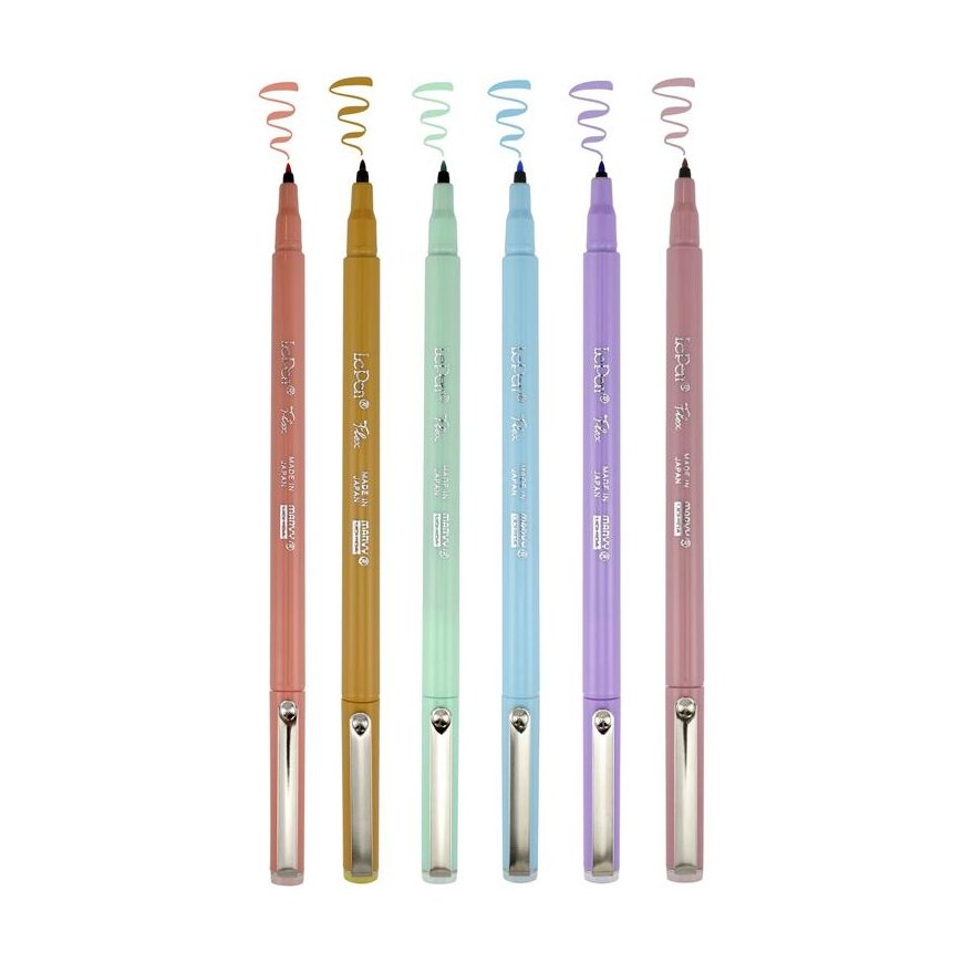 Marvy Uchida MARVY rašikliai teptukiniu galiuku "Le Pen Flex" Pastel, 6 spalvos – 3