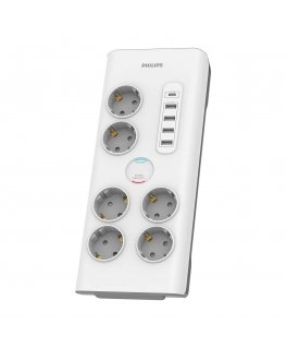Philips Surge protector SPN7060WA/58, 6 outlets, 2 m power