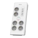 Philips Surge protector SPN7060WA/58, 6 outlets, 2 m power Philips Surge protector SPN7060WA/58, 6 outlets, 2 m power