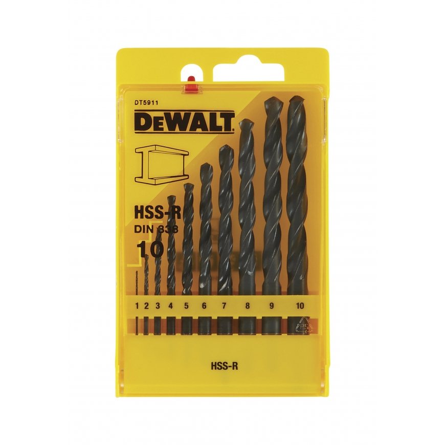 Drilled complete 10 pcs. Wierteł do metalu HSS-R DeWALT [DT5911-QZ] – 4