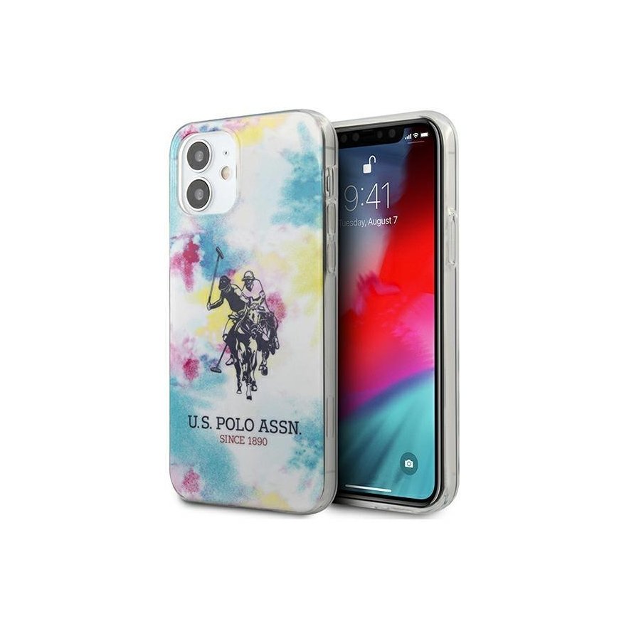 Dėklas US Polo Assn US Polo USHCP12SPCUSML iPhone 12 mini 5,4 colių daugiaspalvių kaklaraiščių ir dažų kolekcija