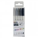 Marvy Uchida MARVY felt-tip pens with brush tip Painter Grey, 5 pcs. Marvy Uchida MARVY felt-tip pens with brush tip Painter Grey, 5 pcs.